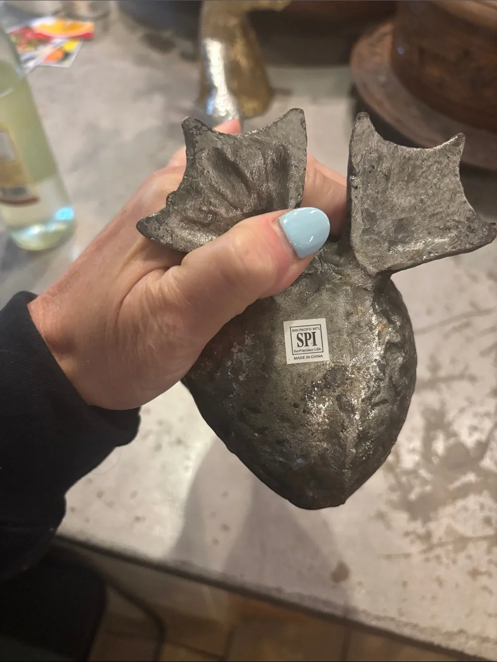 Decorative silver pewter Duck Bottle Holder